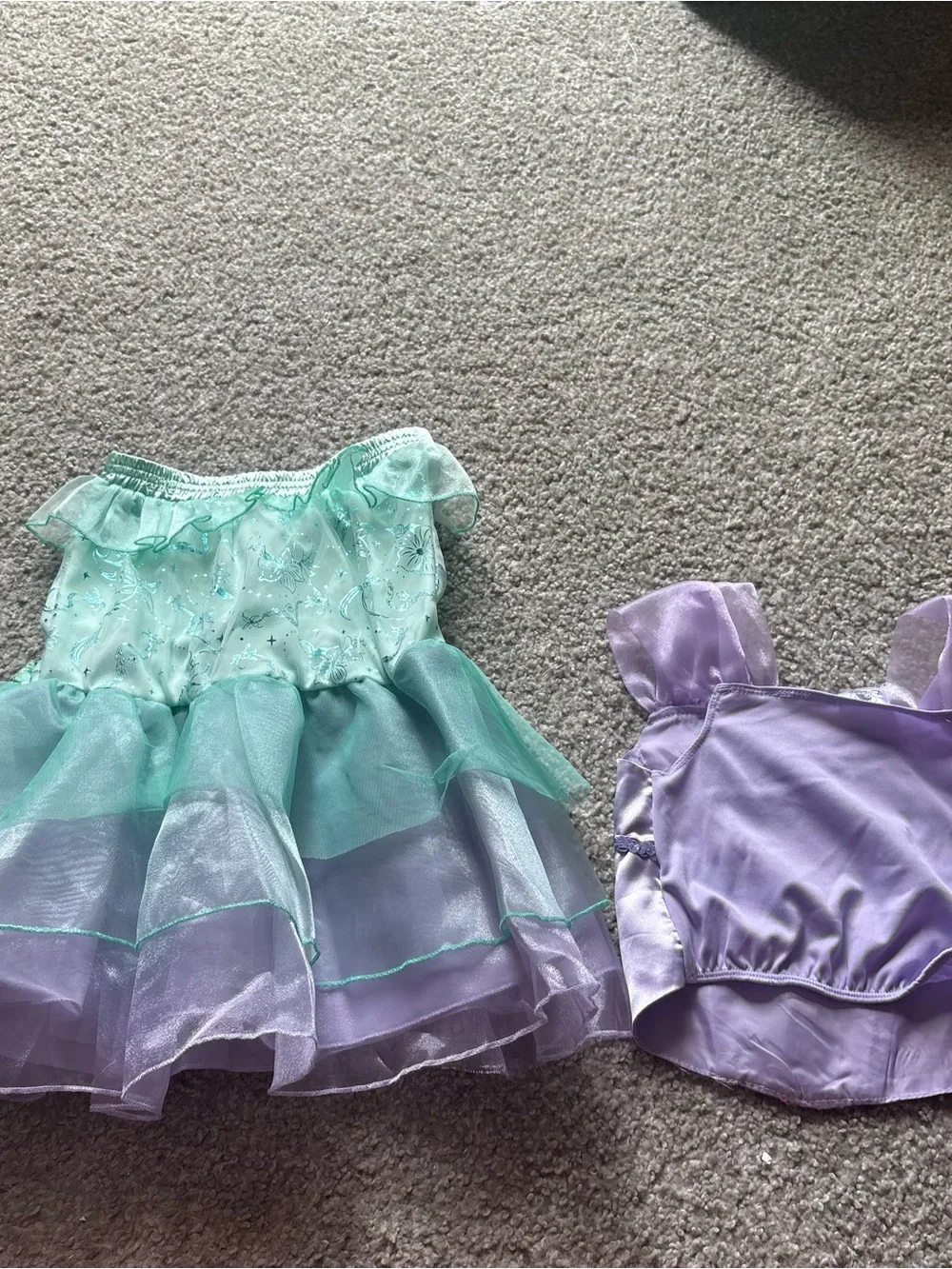 Disney Ariel Mermaid Princess Costume Dress 2 Piece Sz 3 Skirt Top Little